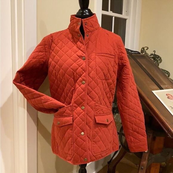 Duluth Trading Burnt Orange Cortland Quilted Jacket Size Small Fisherman Core - Picture 6 of 11
